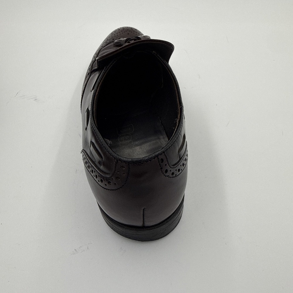 Dexter Mens 10.5 Burgundy Leather‎ Tassel Loafer Shoes Wingtip Brogue Design - Picture 9 of 13